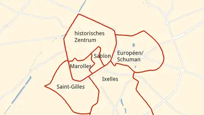 Karte der Viertel von Brüssel